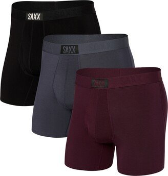 Men's Ultra 3-Pk. Relaxed-Fit Boxer Briefs - Burnt Plum/turbulence/blk