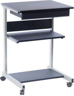 Rolling Compact Laptop Cart Desk With Storage