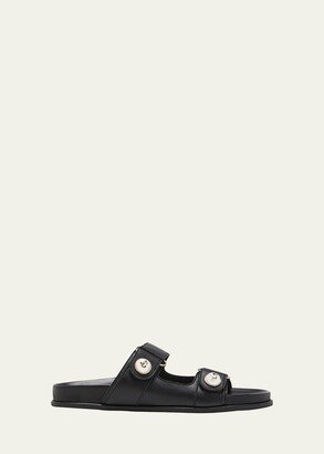Fayence Pearly-Button Slide Sandals
