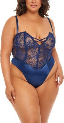 Plus Size Andie Lace Teddy with Front Crossing Elastic Detail