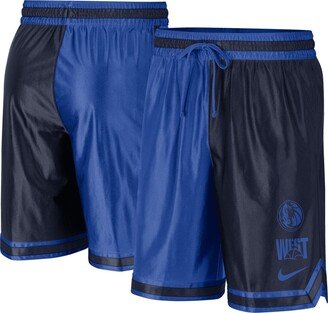 Men's Navy, Blue Dallas Mavericks Courtside Versus Force Split Dna Performance Shorts - Navy, Blue