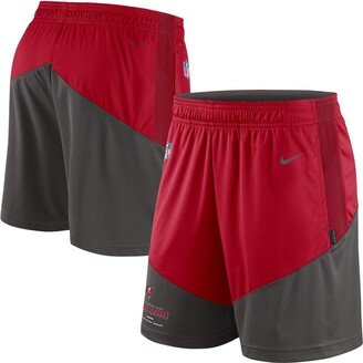 Men's Red, Pewter Tampa Bay Buccaneers Primary Lockup Performance Shorts - Red, Pewter