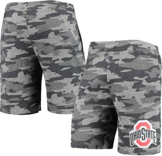 Concepts Sport Men's Charcoal and Gray Ohio State Buckeyes Camo Backup Terry Jam Lounge Shorts - Charcoal, Gray