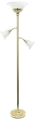 Lalia Home Torchiere Floor Lamp With 2 Reading Lights
