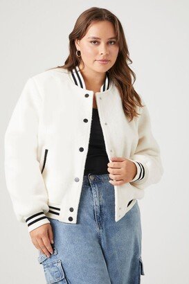 Women's Varsity Letterman Jacket in Ivory/Black, 1X