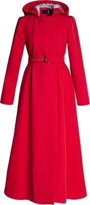 Rainsisters Long Red Waterproof Coat In A-Line Cut: Classic Red