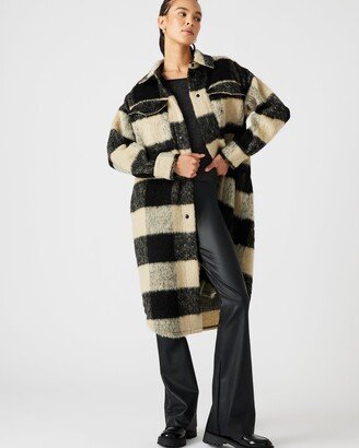 Chloe Plaid Coat Cream Multi