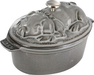 Cast Iron 1-qt Pig Cocotte - Graphite Grey