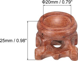 Unique Bargains Wooden Ball Stand Holders Displays Base 20mm Diameter Red for Crystal Ball 2 Pcs