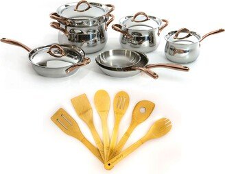Ouro 13-Piece Cookware Set - Silver-Tone, Brown, Rose Gold-Tone