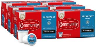 Community Coffee Breakfast Blend Medium Roast Single Serve Pods, Keurig K-Cup Brewer Compatible, 72 Ct