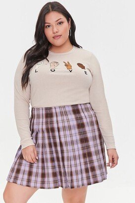 Plus Size Plaid Mini Skirt