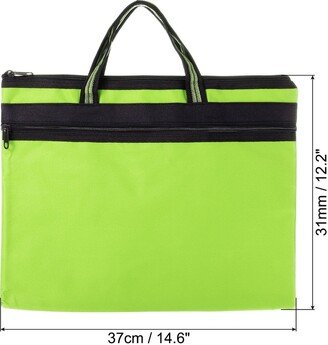 Unique Bargains 2pcs Zipper File Bag, Waterproof Documents Books Storage Zip Pouch - Green