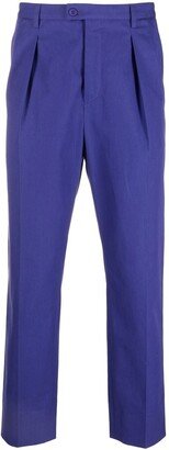 High-Waisted Tailored Cropped Trousers-AA