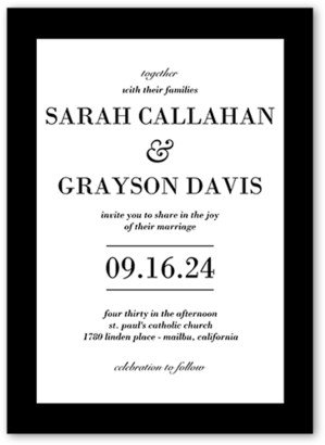 Wedding Invitations: Purely Classic Wedding Invitation, Black, 5X7, Matte, Signature Smooth Cardstock, Square