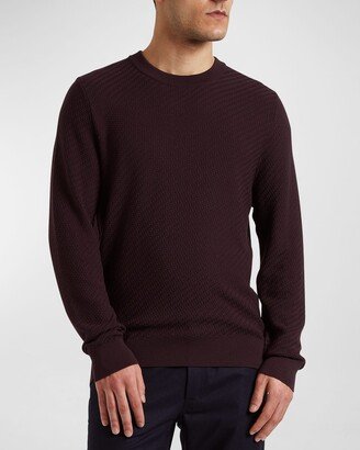 Men's Bordeaux Wool-Cashmere Sweater