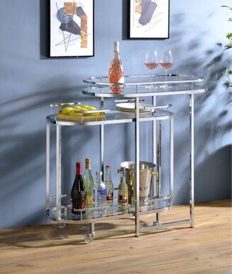 Aoolive Combination Bar Cart,High Quality Serving Cart with Small Bar Table