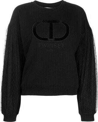 Logo-Embroidered Cotton Sweatshirt-AB