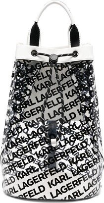 Logo-Print Transparent Bucket Bag