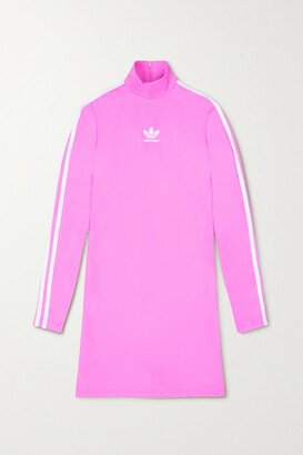 Adidas Striped Printed Stretch-jersey Playsuit - Pink