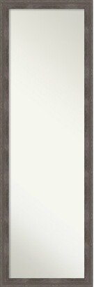 Non-Beveled Wood Full Length On The Door Mirror - Pinstripe Lead Frame - Pinstripe Lead Grey - Outer Size: 17 x 51 in