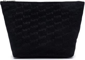 BB-monogram terry-cloth makeup bag