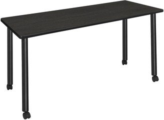 Regency Seating 72 x 24 Kee Mobile Training Table- Ash Grey/ Black