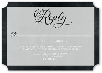 Rsvp Cards: Lovely Beginning Wedding Response Card, Black, Pearl Shimmer Cardstock, Ticket