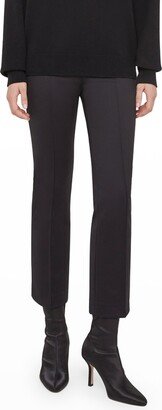 Pinch-Seam Straight-Leg Crop Pants