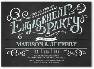 Engagement Party Invitations: Enchanting Engagement Engagement Party Invitation, Black, 5X7, Standard Smooth Cardstock, Square