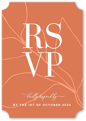 Rsvp Cards: Soft Shapes Wedding Response Card, Orange, Signature Smooth Cardstock, Ticket