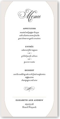 Wedding Menu Cards: Elegant Essence Wedding Menu, Gray, 4X8 Flat Menu, Matte, Signature Smooth Cardstock, Square