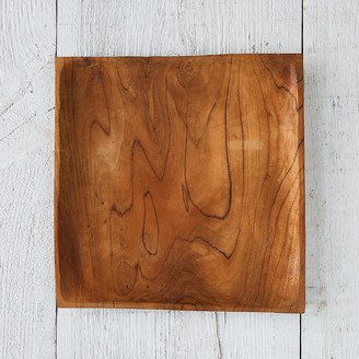 Square Teak Root Dinner Plate-AA