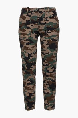 Jenna cropped printed cotton-blend twill slim-leg pants