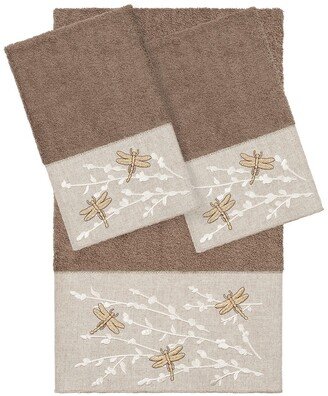 Braelyn 3-Piece Embellished Towel - Latte-AA