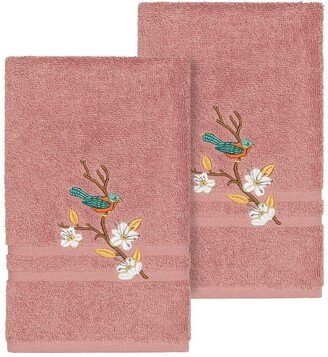 Spring Time Embellished Hand Towel - Set of 2 - Tea Rose