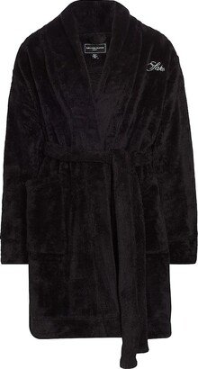 COLLECTION Plush Embroidered-Logo Robe