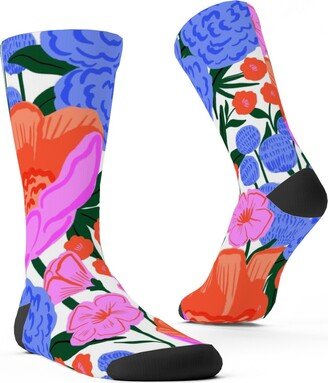 Socks: Garden Floral - Brights Custom Socks, Multicolor