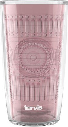 Tervis Romantic Embossed Hobnail Collection Made in Usa Double Walled Insulated Tumbler Travel Cup Keeps Drinks Cold & Hot, 16oz, Pink Sand - Open Mis