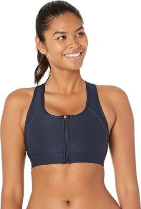 Jockey Active Zip Front High Impact Sports Bra (Blue Velvet) Women's Lingerie