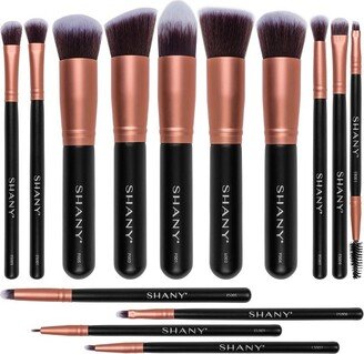 SHANY Rose All Day Professional Makeup Brush Set - 14 pieces