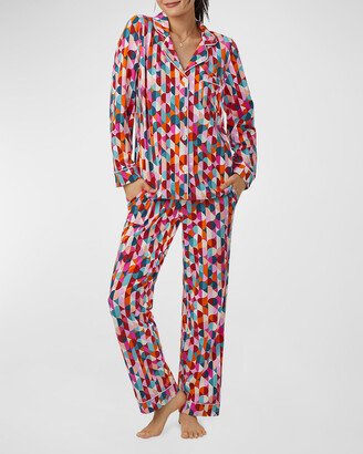 Trina Turk x Bedhead Pajamas Geometric-Print Long Jersey Pajama Set