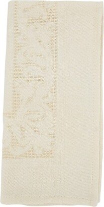 Saro Lifestyle Jacquard Floral Blossom Table Napkin (Set of 4), 20, Off-White