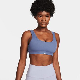 Women's Alate All U Light-Support Lightly Lined Ribbed Sports Bra in Blue