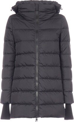 Hooded Zip-Up Puffer Jacket-AI