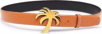 Palm Tree-buckle leather belt