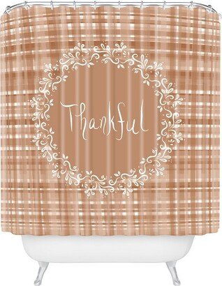 Autumn Weave Thankful Shower Curtain Brown