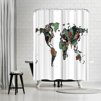 71 x 74 Shower Curtain, World Map by Patricia Pino