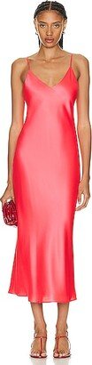 Seridie Midi Slip Dress in Coral