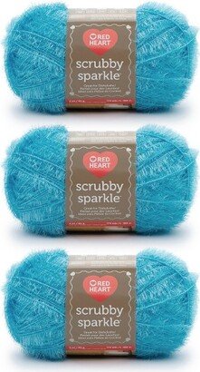 Red Heart Scrubby Sparkle Icepop Yarn - 3 Pack of 85g/3oz - Polyester - 4 Medium (Worsted) - 174 Yards - Knitting/Crochet